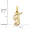 14K Gold Initial T Charm Jewelry FindingKing 16mm Long X 7mm Wide Approx.